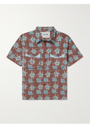 Story Mfg. - Coch Floral-Print Organic Cotton Shirt - Men - Brown - XS