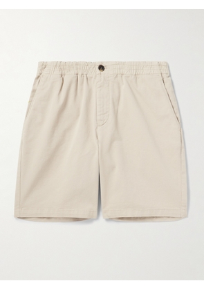 Mr P. - Straight-Leg Garment-Dyed Organic Cotton-Blend Twill Shorts - Men - Neutrals - 28