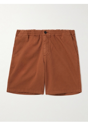 Mr P. - Straight-Leg Garment-Dyed Organic Cotton-Blend Twill Shorts - Men - Red - 28