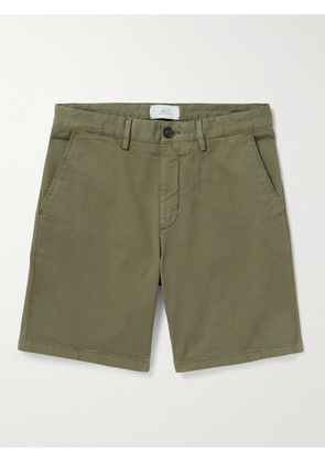 Mr P. - Straight-Leg Garment-Dyed Cotton-Blend Twill Bermuda Shorts - Men - Green - 28