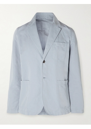 Mr P. - Slim-Fit Unstructured Garment-Dyed Cotton and Linen-Blend Twill Blazer - Men - Blue - 38