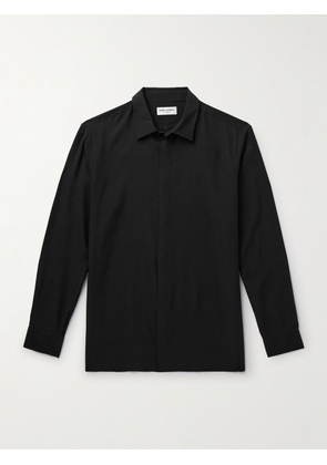 SAINT LAURENT - Polka-Dot Jacquard Shirt - Men - Black - 42