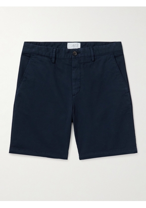 Mr P. - Straight-Leg Garment-Dyed Cotton-Blend Twill Bermuda Shorts - Men - Blue - 28