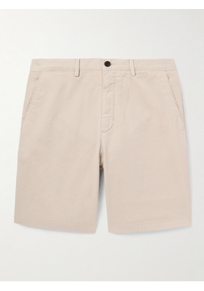 Mr P. - Straight-Leg Garment-Dyed Cotton-Blend Twill Bermuda Shorts - Men - Neutrals - 28