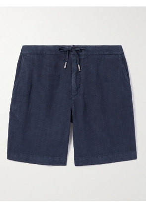 Mr P. - Straight-Leg Linen Drawstring Bermuda Shorts - Men - Blue - 28
