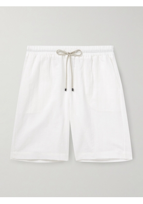 Zimmerli - Straight-Leg Linen and Cotton-Blend Drawstring Shorts - Men - White - S