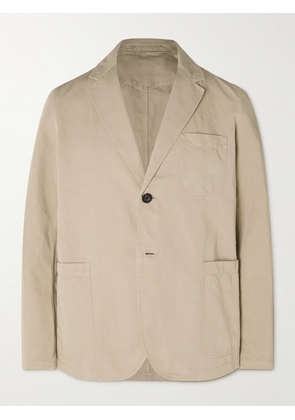 Mr P. - Slim-Fit Unstructured Garment-Dyed Cotton and Linen-Blend Twill Blazer - Men - Neutrals - 38