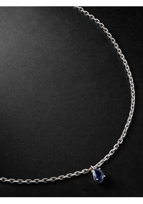 Yvonne Léon - White Gold Sapphire Pendant Necklace - Men - Silver