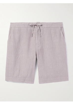 Mr P. - Straight-Leg Linen Drawstring Bermuda Shorts - Men - Purple - 28