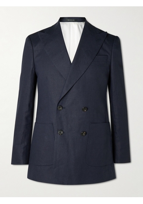 Richard James - Hyde Double-Breasted Linen Suit Jacket - Men - Blue - UK/US 36