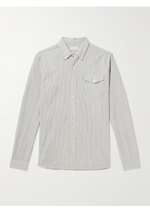 Richard James - Button-Down Collar Striped Cotton, Linen and Ramie-Blend Shirt - Men - Gray - S