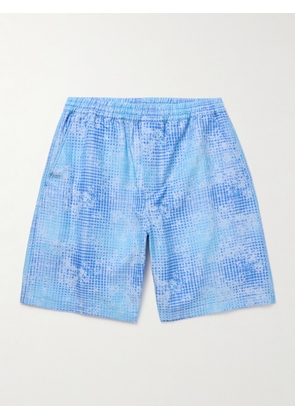 CDLP - Wide-Leg Printed TENCEL™ Lyocell and Linen-Blend Bermuda Shorts - Men - Blue - IT 46