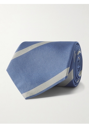 Mr P. - 7cm Striped Silk-Twill Tie - Men - Blue