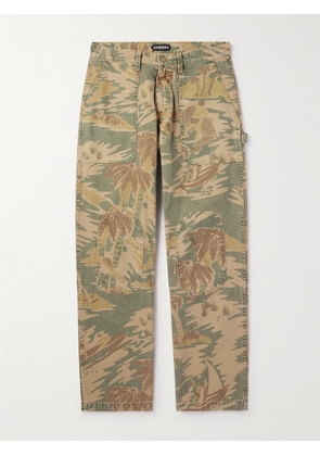 Cherry Los Angeles - Straight-Leg Camouflage-Print Cotton-Canvas Trousers - Men - Green - UK/US 28