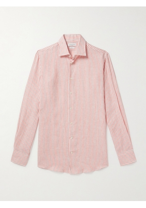 Richard James - Striped Linen Shirt - Men - Pink - UK/US 15