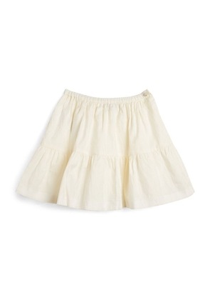 Emporio Armani Kids Cotton Tiered Logo Print Skirt (4-12 Years)