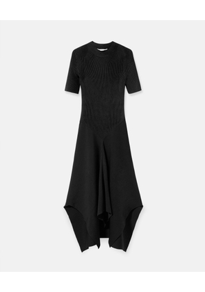 Stella McCartney - Compact Rib Knit Dress, Woman, Black, Size: XXS