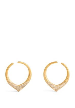 Nada Ghazal Yellow Gold And Diamond Doors Of Opportunity Medium Hoop Earrings