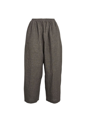 Eskandar Linen Cropped Japanese Trousers
