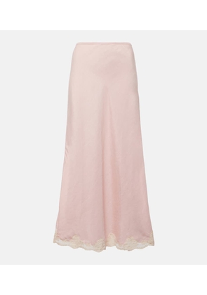 Rixo Crystal lace-trimmed maxi skirt