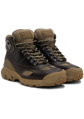 Burberry Mens Deepbrown/Darkstone Tor Panelled Hiking Boots