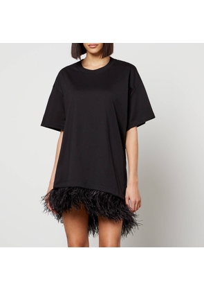 Marques Almeida Feather-Trimmed Cotton T-Shirt Dress - XS