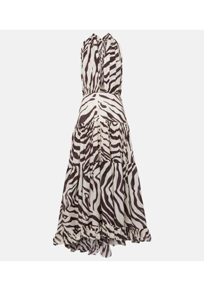Alexandra Miro Marie Rose zebra-print cotton maxi dress
