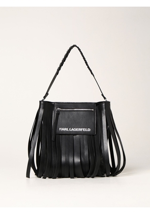Karl Lagerfeld bag in synthetic leather with fringes