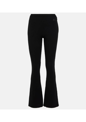 Courrèges Ribbed-knit high-rise flare pants