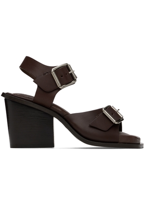 LEMAIRE Burgundy Square 80 Heeled Sandals