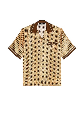 Amiri Weave Bowling Shirt in Brown - Tan. Size M (also in ).