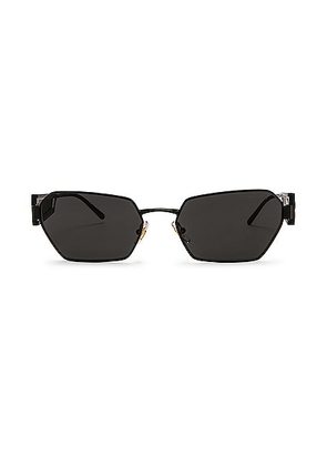 Miu Miu Rectangle Sunglasses in Black & Dark Grey - Black. Size all.