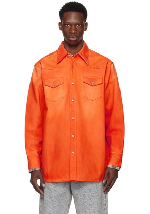 Acne Studios Orange Faded Denim Shirt