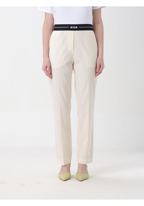Trousers MSGM Woman colour Ivory
