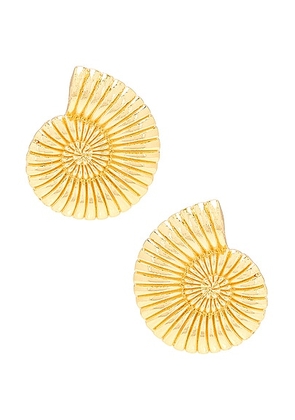 Jordan Road Jewelry Vintage Shell Earrings in 18k Gold Plated Brass - Metallic Gold. Size all.