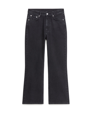 FERN CROPPED Flared Stretch Jeans - Grey