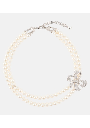 Alessandra Rich Crystal-embellished faux pearl necklace