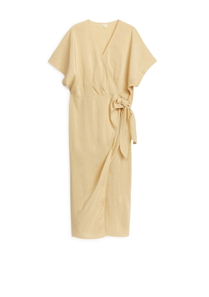 Linen Wrap Dress - Beige