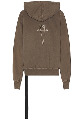 DRKSHDW by Rick Owens Jason S Hoodie in Dust & Pearl - Olive. Size XL/1X (also in M).