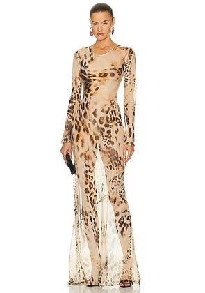 retrofete Vienna Dress in Vintage Cheetah - Beige. Size L (also in XS).