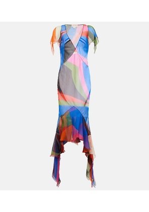 Pucci Printed silk midi dress