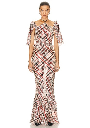 BODE Maestro Plaid Landis Dress in Multi - Red. Size 2 (also in ).