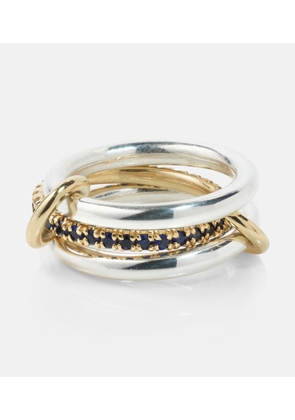 Spinelli Kilcollin Libra sterling silver and 18kt gold linked rings with sapphires