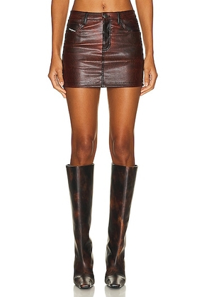 Diesel Faux Leather Mini Skirt in Red - Red. Size 38 (also in 40).
