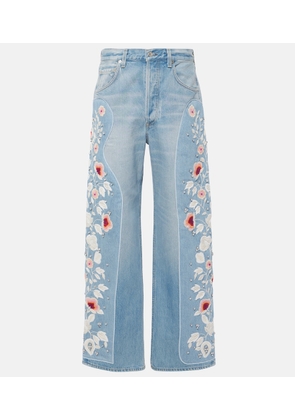 Citizens of Humanity Ayla embroidered high-rise wide-leg jeans