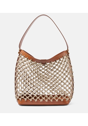 Stella McCartney Small knotted faux leather-trimmed tote bag