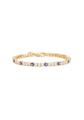Crystal Haze Serena x Evil Eye Crystal-embellished 18kt Gold-plated Bracelet - Blue