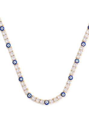 Crystal Haze Serena x Evil Eye Crystal-embellished 18kt Gold-plated Necklace - Blue