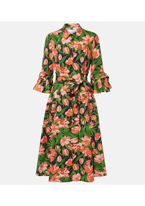 Carolina Herrera Bow-detail cotton-blend shirt dress