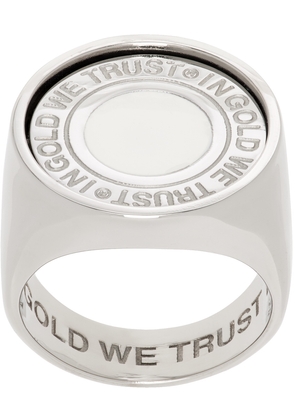 IN GOLD WE TRUST PARIS Silver Round Signet Ring